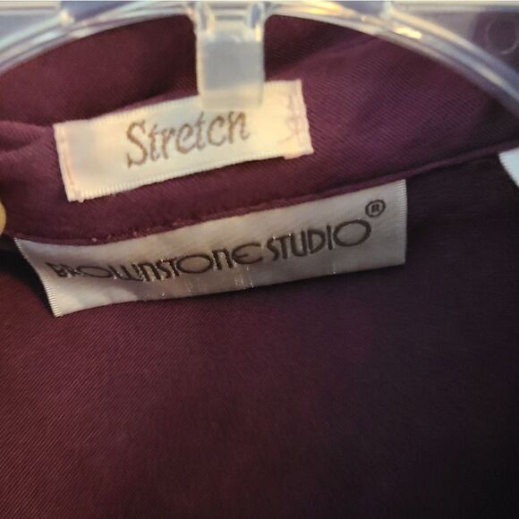 Brownstone Studio Vintage Suede Feel Maroon Button Down Shirt - Picture 5 of 8